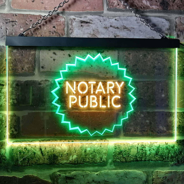 ADVPRO Notary Public Dual Color LED Neon Sign st6-i0169 - Green & Yellow