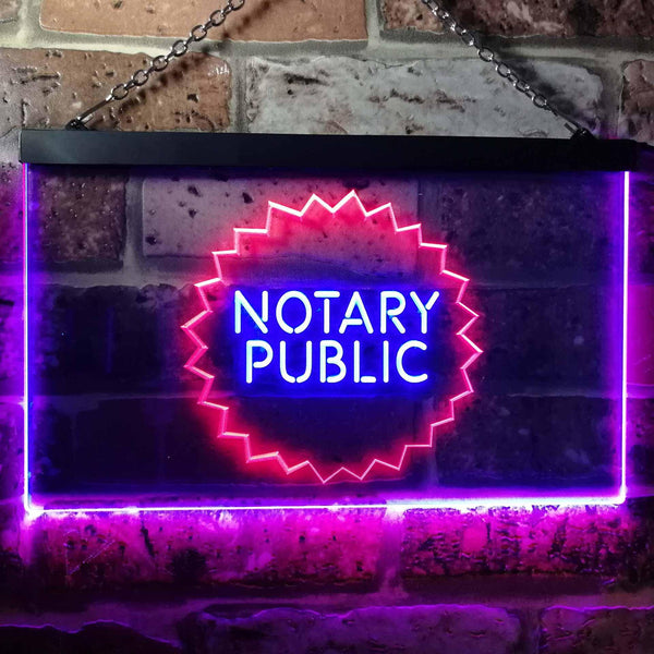 ADVPRO Notary Public Dual Color LED Neon Sign st6-i0169 - Red & Blue