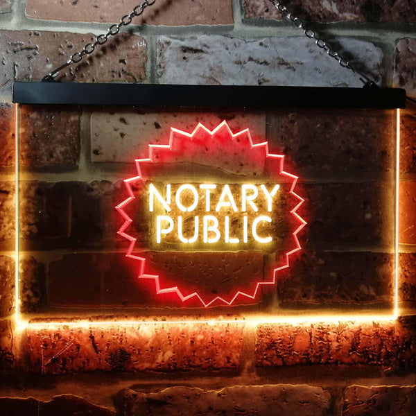 ADVPRO Notary Public Dual Color LED Neon Sign st6-i0169 - Red & Yellow