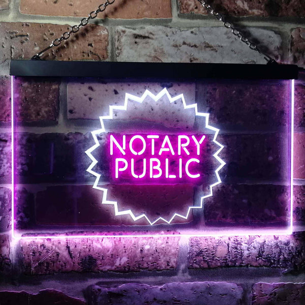 ADVPRO Notary Public Dual Color LED Neon Sign st6-i0169 - White & Purple