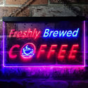 ADVPRO Freshly Brewed Coffee Kitchen Dual Color LED Neon Sign st6-i0170 - Blue & Red