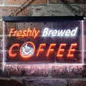 ADVPRO Freshly Brewed Coffee Kitchen Dual Color LED Neon Sign st6-i0170 - White & Orange