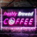 ADVPRO Freshly Brewed Coffee Kitchen Dual Color LED Neon Sign st6-i0170 - White & Purple