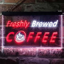 ADVPRO Freshly Brewed Coffee Kitchen Dual Color LED Neon Sign st6-i0170 - White & Red