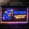 ADVPRO Hip Hop Helping White Guys Beer Bar Dual Color LED Neon Sign st6-i0171 - Blue & Yellow