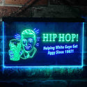 ADVPRO Hip Hop Helping White Guys Beer Bar Dual Color LED Neon Sign st6-i0171 - Green & Blue