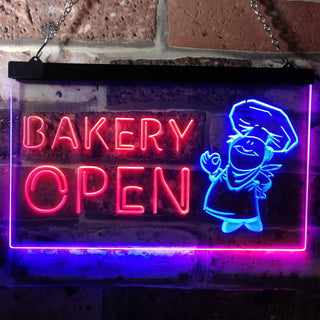 ADVPRO Bakery Open Shop Bread Display Dual Color LED Neon Sign st6-i0175 - Blue & Red