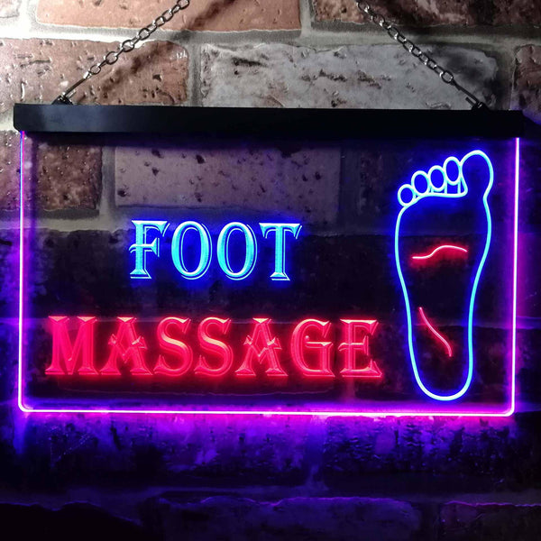 ADVPRO Foot Massage Shop Dual Color LED Neon Sign st6-i0178 - Blue & Red