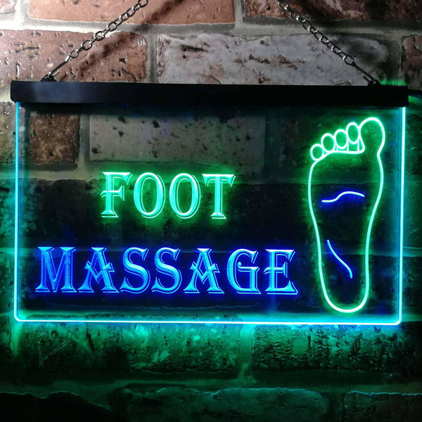 ADVPRO Foot Massage Shop Dual Color LED Neon Sign st6-i0178 - Green & Blue