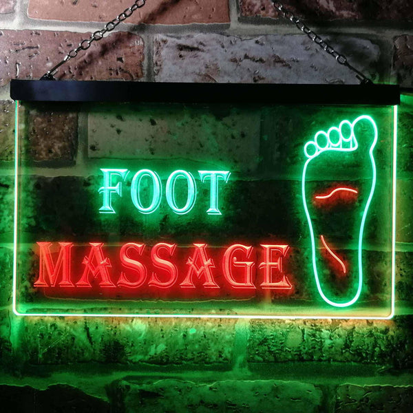 ADVPRO Foot Massage Shop Dual Color LED Neon Sign st6-i0178 - Green & Red