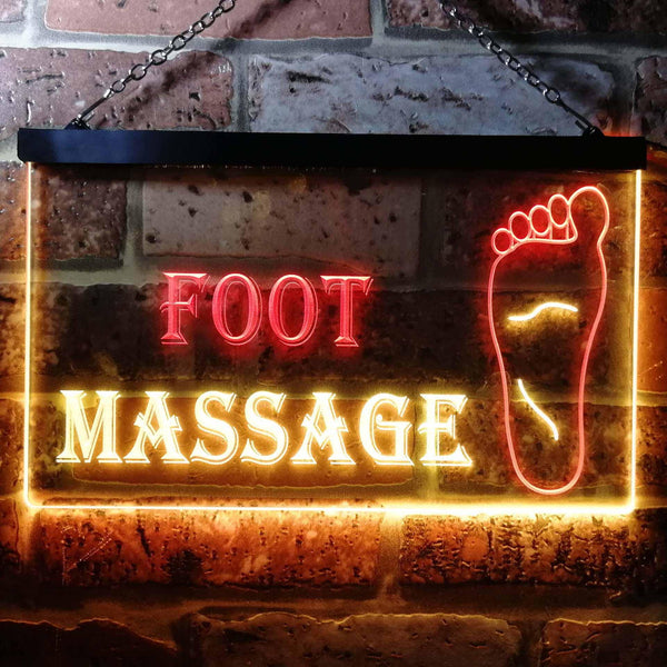 ADVPRO Foot Massage Shop Dual Color LED Neon Sign st6-i0178 - Red & Yellow