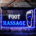 ADVPRO Foot Massage Shop Dual Color LED Neon Sign st6-i0178 - White & Blue