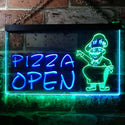 ADVPRO Pizza Open Shop Dual Color LED Neon Sign st6-i0183 - Green & Blue