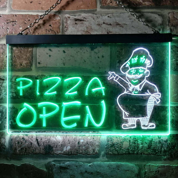 ADVPRO Pizza Open Shop Dual Color LED Neon Sign st6-i0183 - White & Green