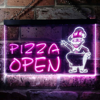 ADVPRO Pizza Open Shop Dual Color LED Neon Sign st6-i0183 - White & Purple