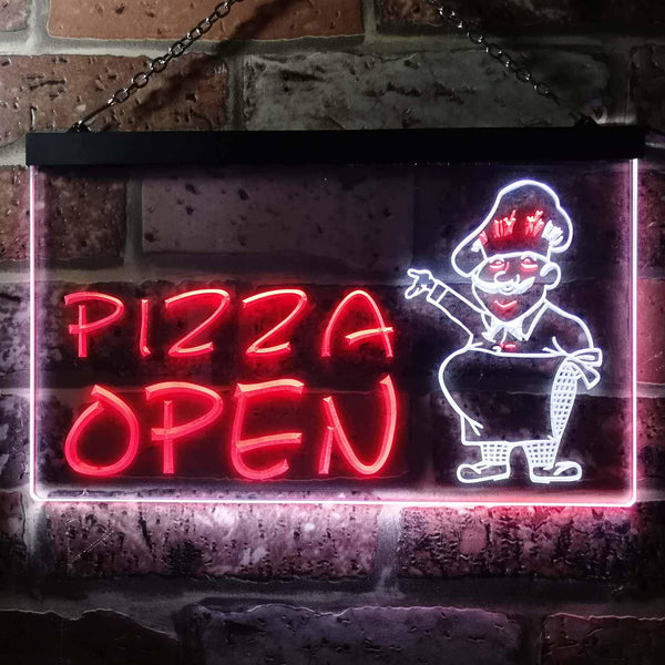 ADVPRO Pizza Open Shop Dual Color LED Neon Sign st6-i0183 - White & Red