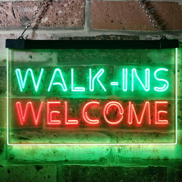 ADVPRO Walk Ins Welcome Open Barber Beauty Shop Massage Dual Color LED Neon Sign st6-i0190 - Green & Red