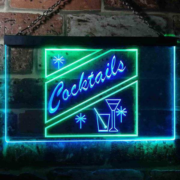 ADVPRO Cocktails Display Dual Color LED Neon Sign st6-i0191 - Green & Blue