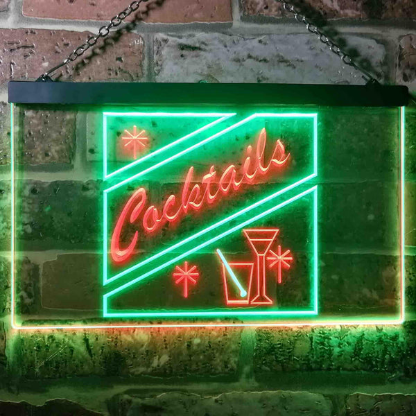 ADVPRO Cocktails Display Dual Color LED Neon Sign st6-i0191 - Green & Red