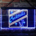 ADVPRO Cocktails Display Dual Color LED Neon Sign st6-i0191 - White & Blue