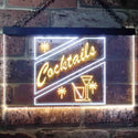 ADVPRO Cocktails Display Dual Color LED Neon Sign st6-i0191 - White & Yellow