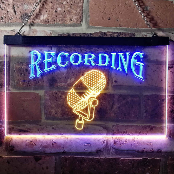 ADVPRO Recording On Air Microphone Studio Dual Color LED Neon Sign st6-i0206 - Blue & Yellow