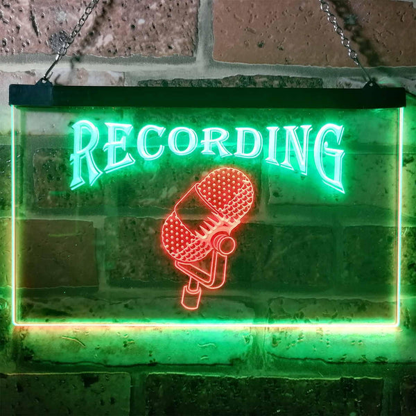 ADVPRO Recording On Air Microphone Studio Dual Color LED Neon Sign st6-i0206 - Green & Red