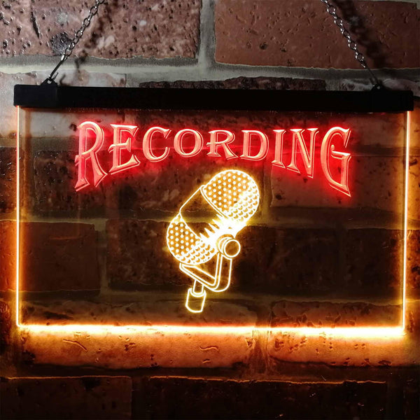 ADVPRO Recording On Air Microphone Studio Dual Color LED Neon Sign st6-i0206 - Red & Yellow