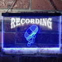 ADVPRO Recording On Air Microphone Studio Dual Color LED Neon Sign st6-i0206 - White & Blue
