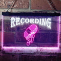 ADVPRO Recording On Air Microphone Studio Dual Color LED Neon Sign st6-i0206 - White & Purple