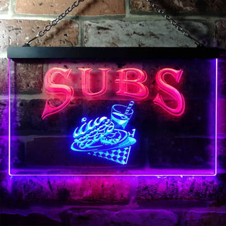 ADVPRO Subs Shop Dual Color LED Neon Sign st6-i0209 - Red & Blue