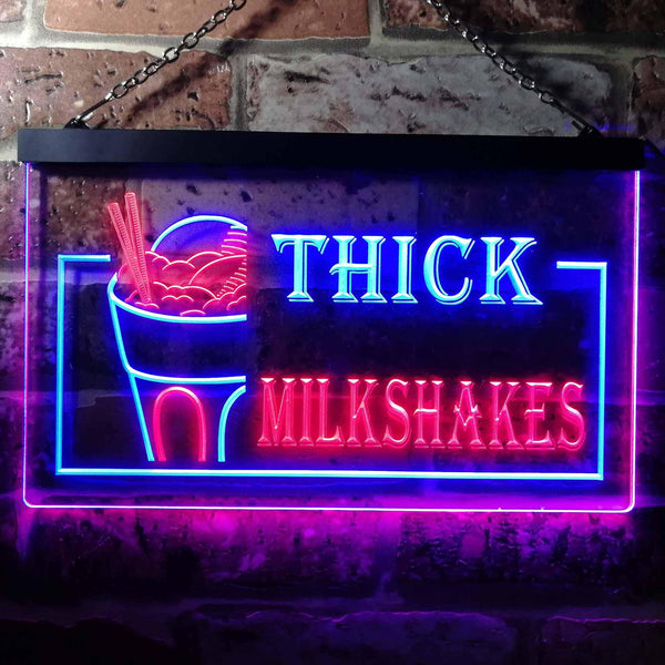 ADVPRO Thick Milkshakes Shop Dual Color LED Neon Sign st6-i0210 - Blue & Red