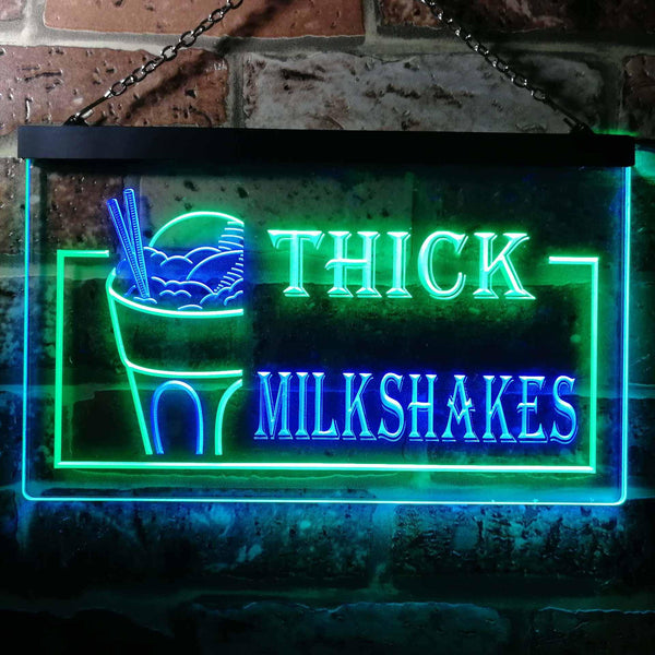 ADVPRO Thick Milkshakes Shop Dual Color LED Neon Sign st6-i0210 - Green & Blue