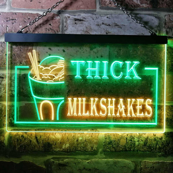 ADVPRO Thick Milkshakes Shop Dual Color LED Neon Sign st6-i0210 - Green & Yellow
