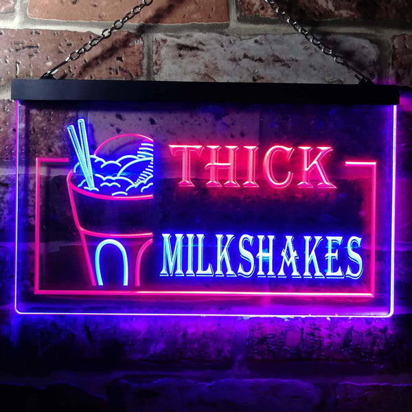 ADVPRO Thick Milkshakes Shop Dual Color LED Neon Sign st6-i0210 - Red & Blue