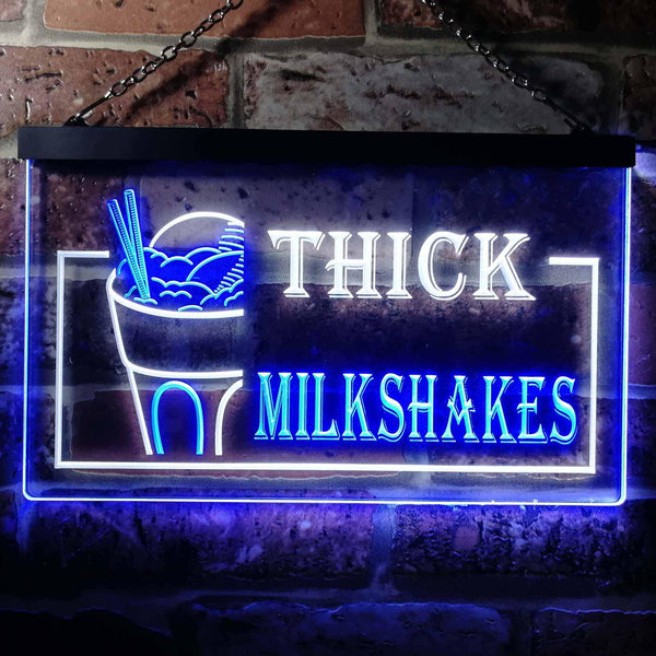 ADVPRO Thick Milkshakes Shop Dual Color LED Neon Sign st6-i0210 - White & Blue