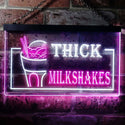 ADVPRO Thick Milkshakes Shop Dual Color LED Neon Sign st6-i0210 - White & Purple