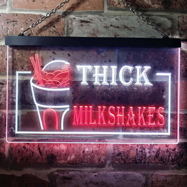ADVPRO Thick Milkshakes Shop Dual Color LED Neon Sign st6-i0210 - White & Red
