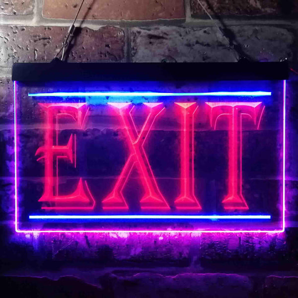 ADVPRO Exit Illuminated Dual Color LED Neon Sign st6-i0218 - Blue & Red