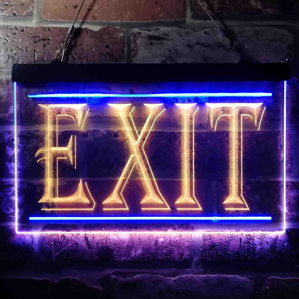 ADVPRO Exit Illuminated Dual Color LED Neon Sign st6-i0218 - Blue & Yellow