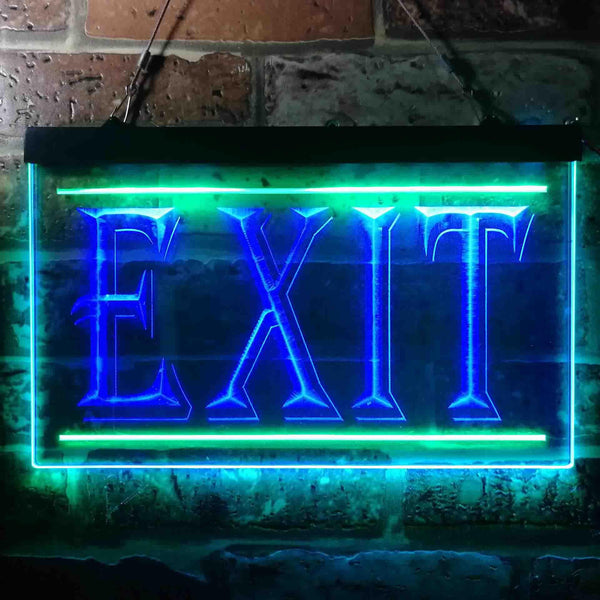 ADVPRO Exit Illuminated Dual Color LED Neon Sign st6-i0218 - Green & Blue