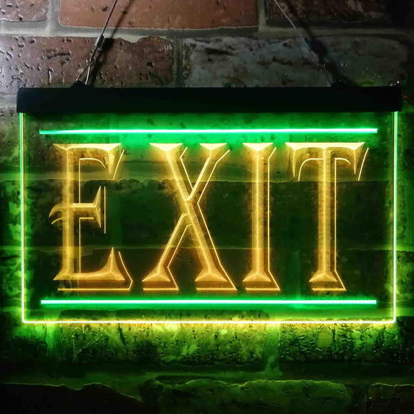 ADVPRO Exit Illuminated Dual Color LED Neon Sign st6-i0218 - Green & Yellow