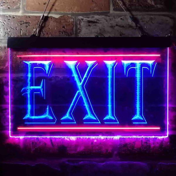 ADVPRO Exit Illuminated Dual Color LED Neon Sign st6-i0218 - Red & Blue