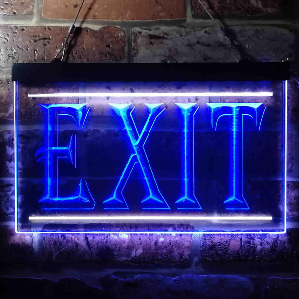 ADVPRO Exit Illuminated Dual Color LED Neon Sign st6-i0218 - White & Blue
