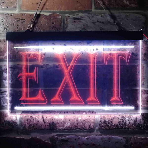 ADVPRO Exit Illuminated Dual Color LED Neon Sign st6-i0218 - White & Orange
