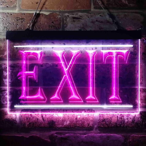 ADVPRO Exit Illuminated Dual Color LED Neon Sign st6-i0218 - White & Purple