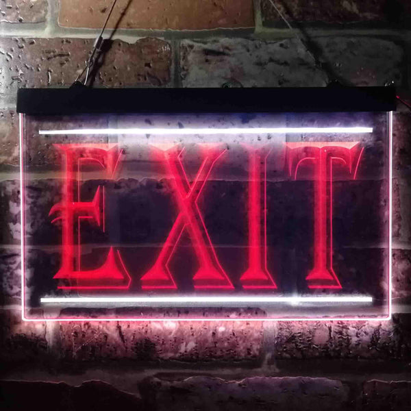 ADVPRO Exit Illuminated Dual Color LED Neon Sign st6-i0218 - White & Red