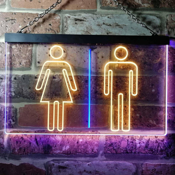 ADVPRO Men Women Toilet Washroom Dual Color LED Neon Sign st6-i0219 - Blue & Yellow