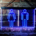 ADVPRO Men Women Toilet Washroom Dual Color LED Neon Sign st6-i0219 - White & Blue