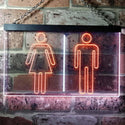 ADVPRO Men Women Toilet Washroom Dual Color LED Neon Sign st6-i0219 - White & Orange